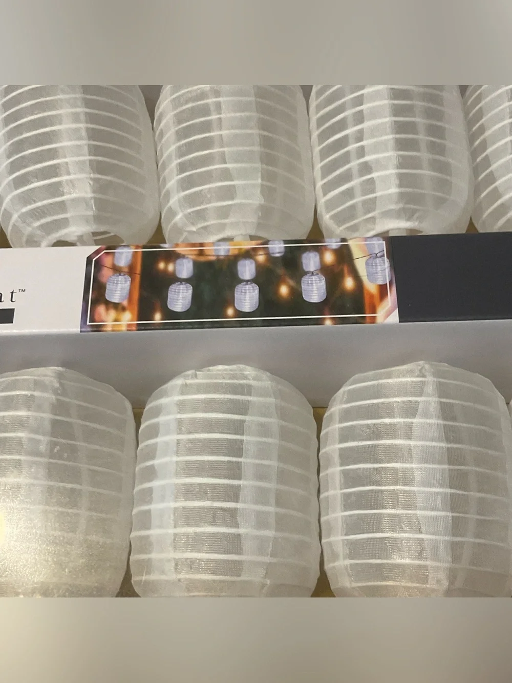 NWT Solar Nylon Lantern String Lights, outdoor use, weather resistant, 3.3 meter